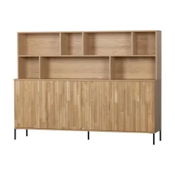 WOOOD Wandkasten|Industriele Kasten|New Gravure Wandkast eiken naturel 200 cm