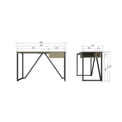 WOOOD Bureautafels|New Julius Bureau Dennenhout Dust 126cm
