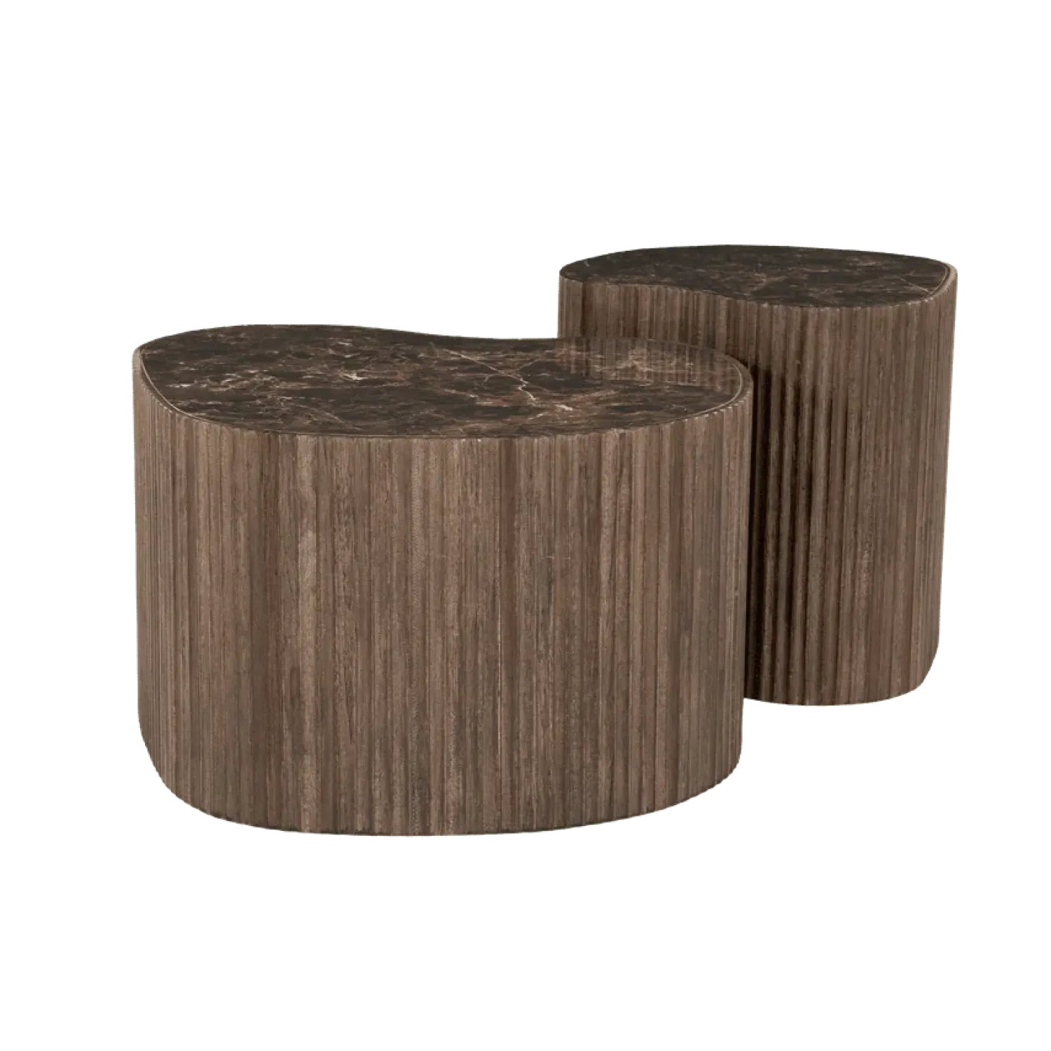 By Boo Salontafels|Nice Salontafel organisch Set van 2 Bruin