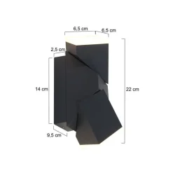 Steinmex Buitenverlichting|Nick 2-lichts Buitenlamp Wand Zwart inclusief lichtbron