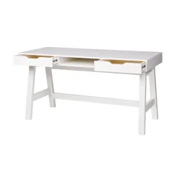 WOOOD Bureautafels|Nikki Bureau Dennenhout Wit 140cm
