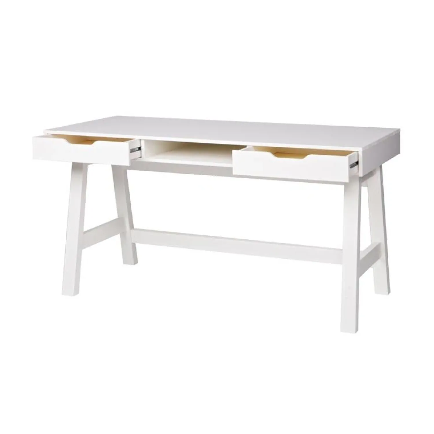 WOOOD Bureautafels|Nikki Bureau Dennenhout Wit 140cm