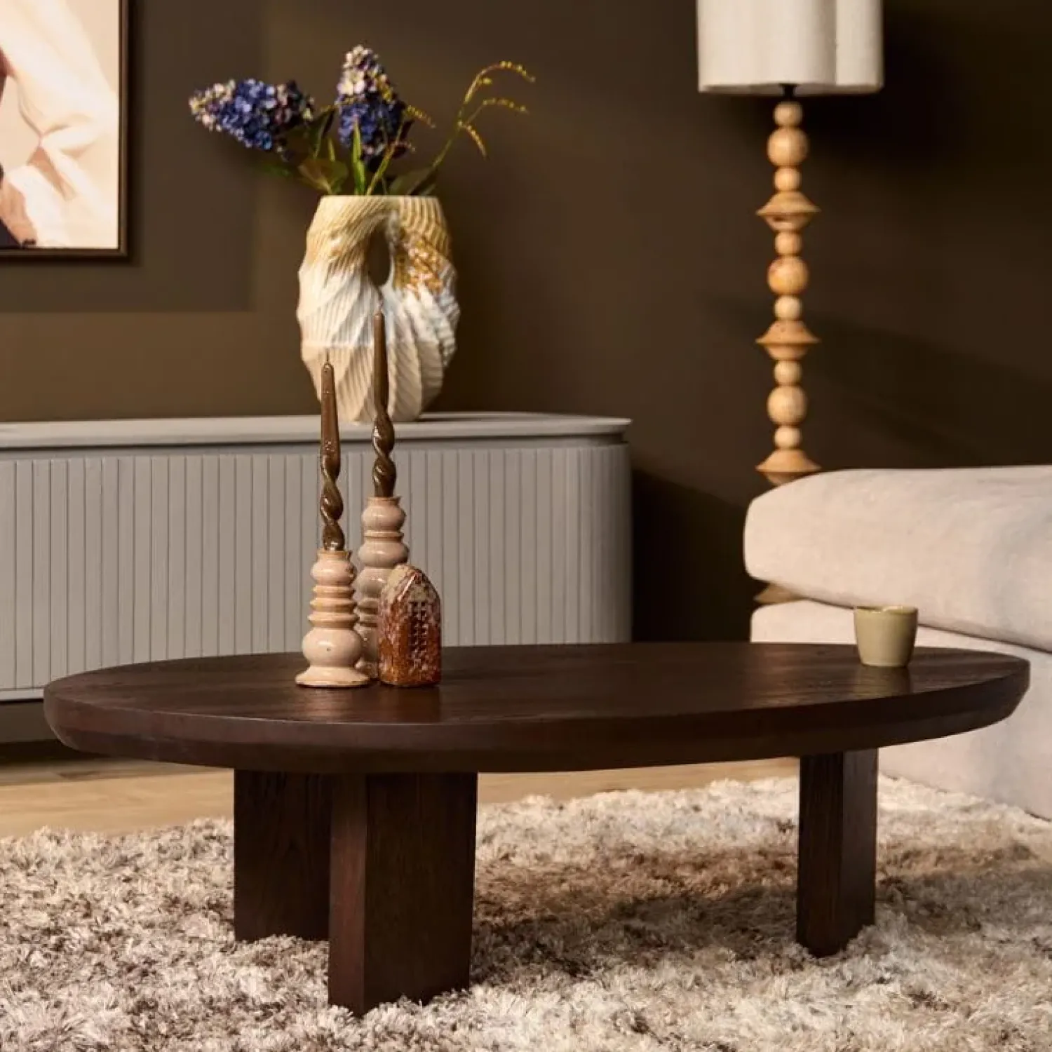 Furndea Eettafels|Niko Salontafel Organisch Bruin Eiken 130cm