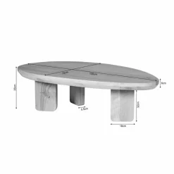 Furndea Eettafels|Niko Salontafel Organisch Naturel Eiken 130cm