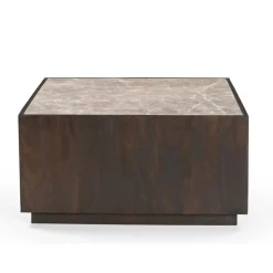Furndea Salontafels|Nilo Salontafel vierkant Bruin Marmer 80 cm