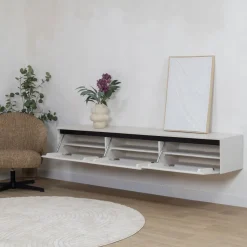 Vane Living Industriele Kasten|Tv Meubels|Nils Zwevend Tv meubel zand 200cm