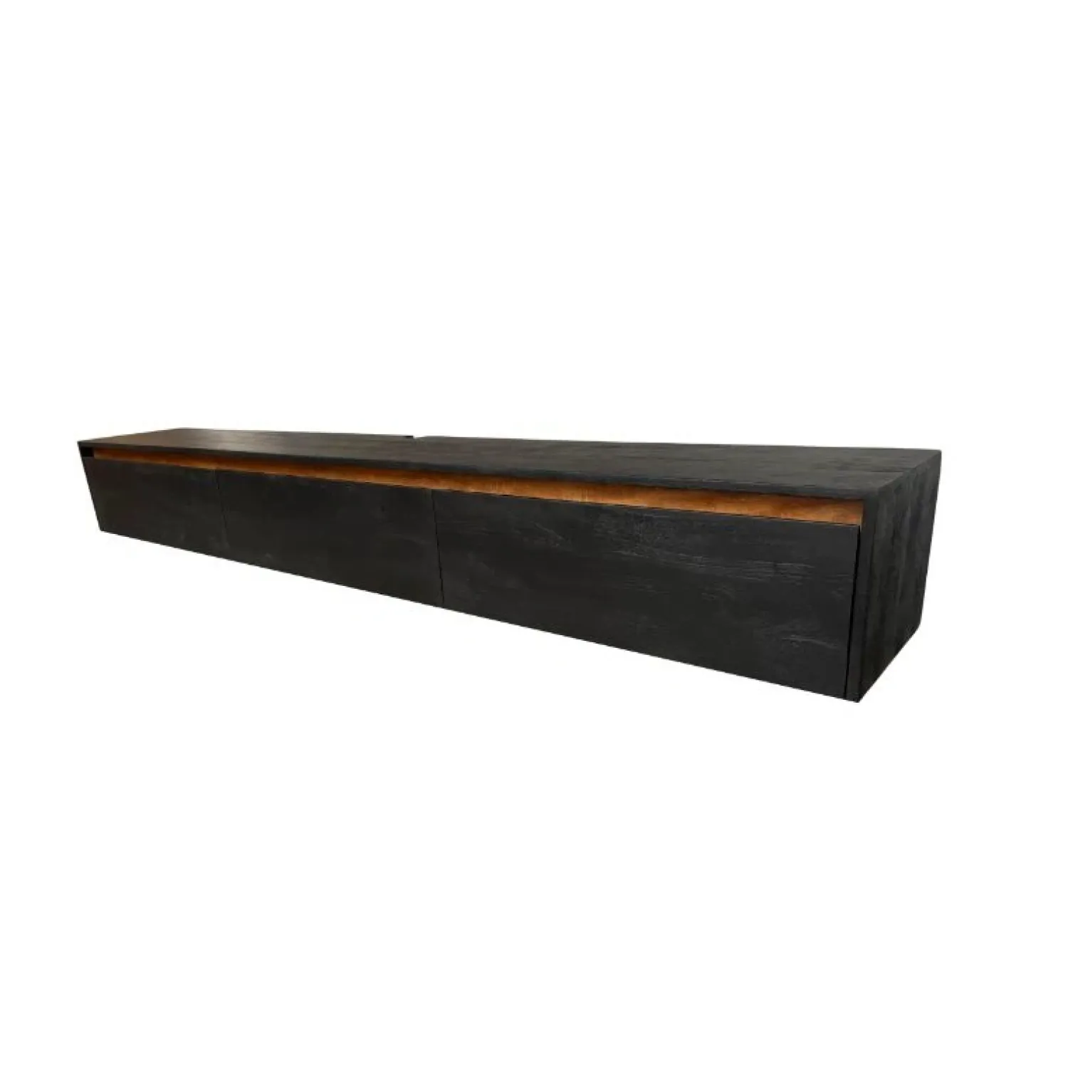 Vane Living Industriele Kasten|Tv Meubels|Nils Zwevend Tv meubel zwart 240cm