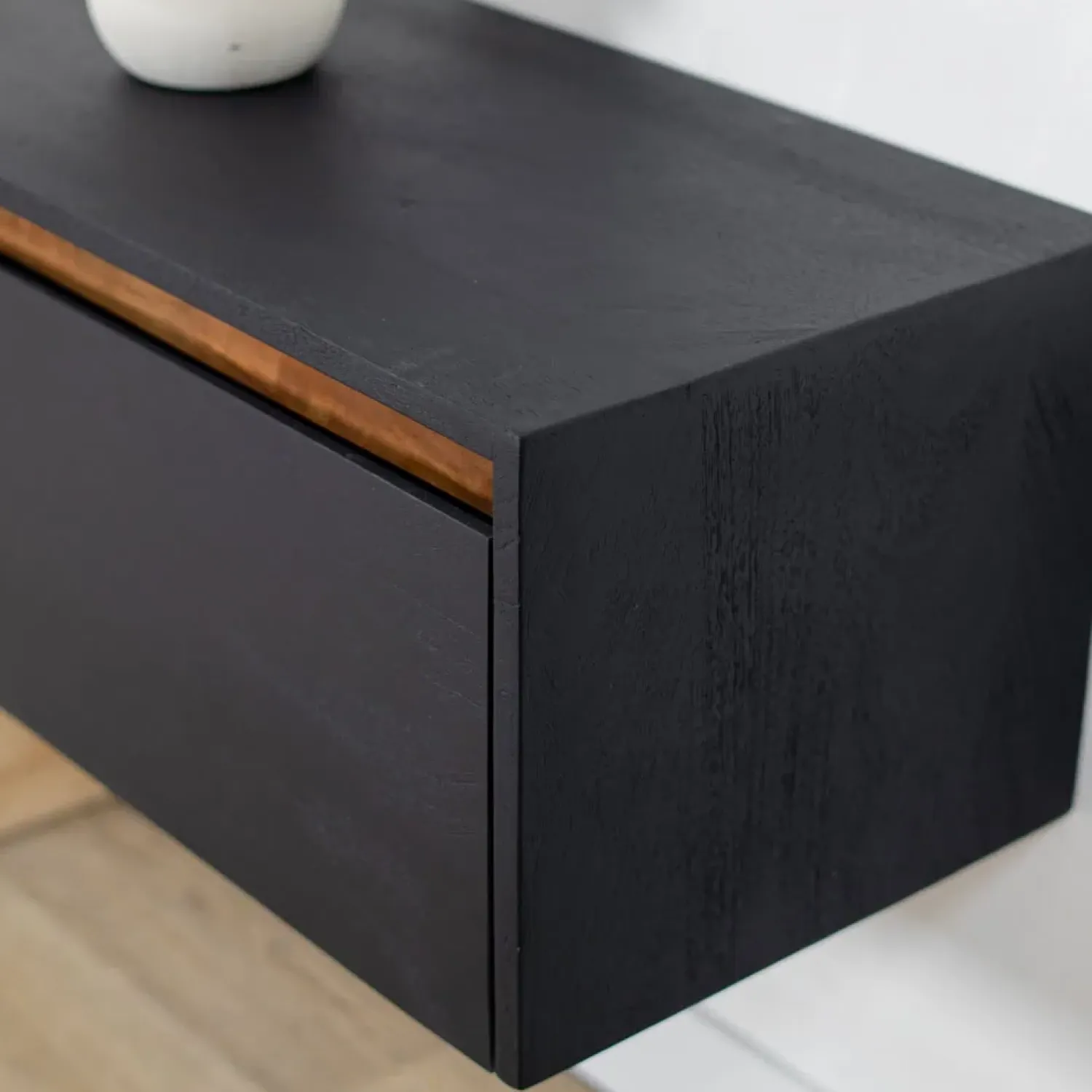 Vane Living Industriele Kasten|Tv Meubels|Nils Zwevend Tv meubel zwart 200cm