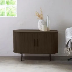 LykkeHome Dressoirs|Industriele Kasten|Nita Dressoir Donkerbruin 120cm