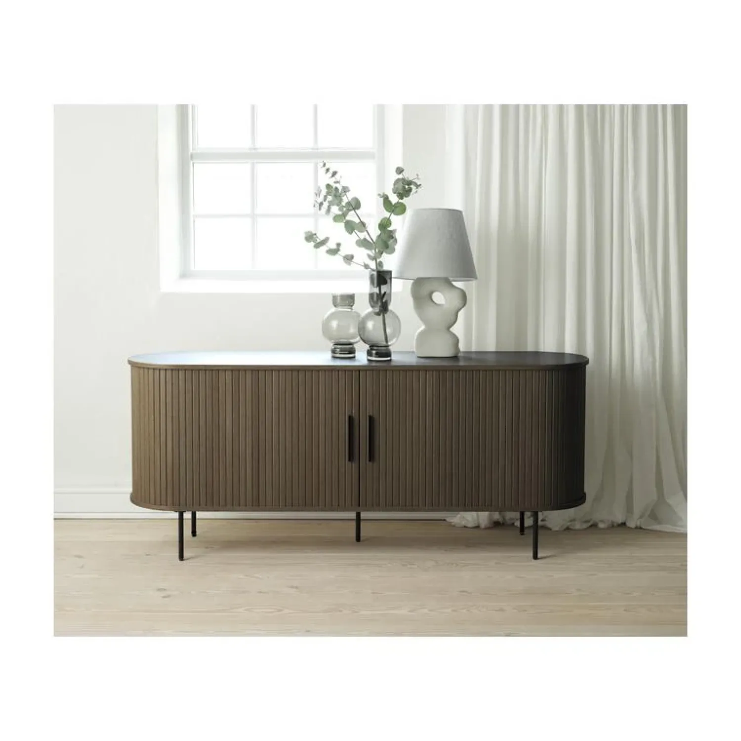 LykkeHome Dressoirs|Industriele Kasten|Nita Dressoir donkerbruin 180 cm