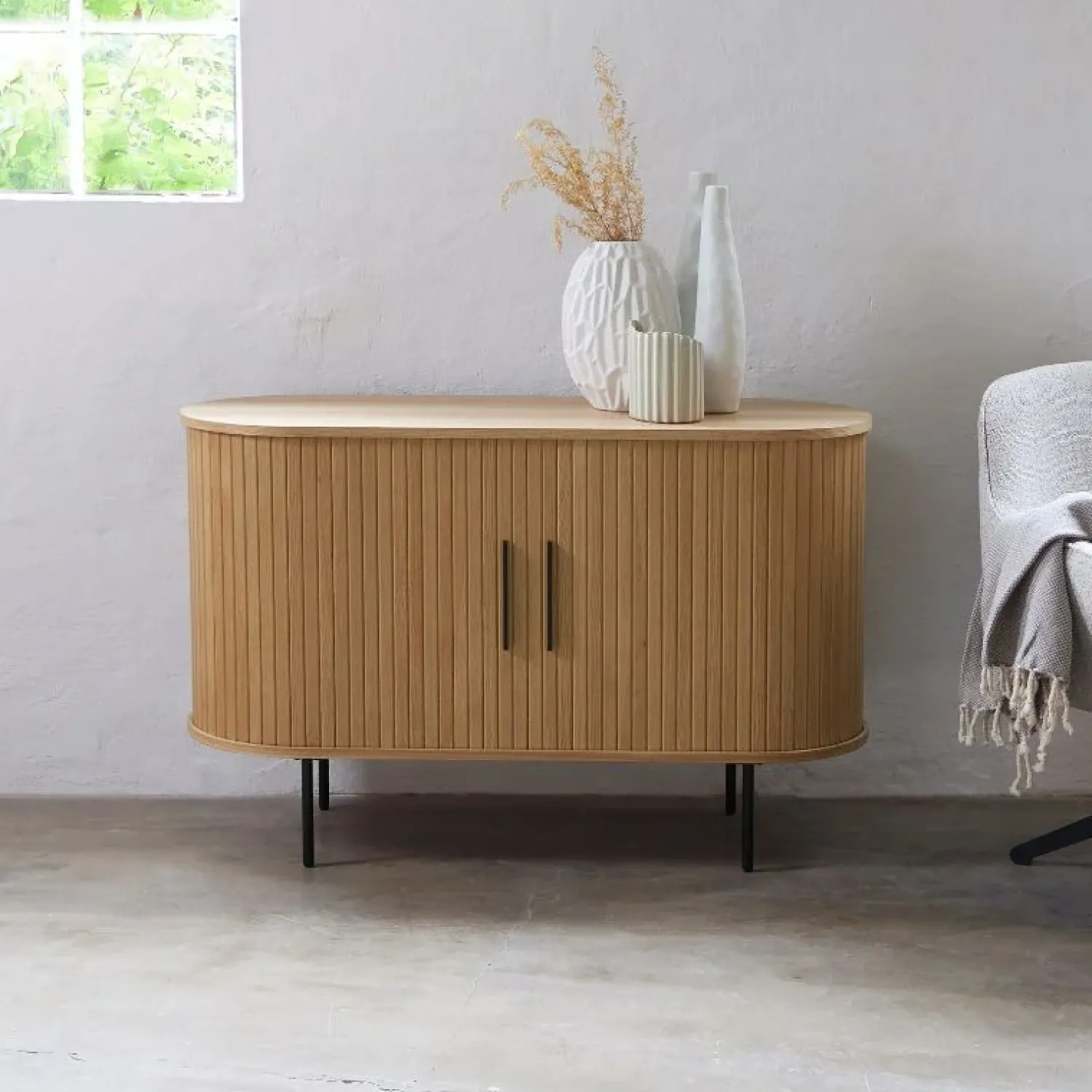 LykkeHome Dressoirs|Industriele Kasten|Nita Dressoir Naturel 120cm