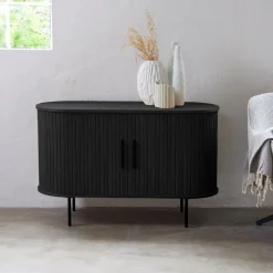 LykkeHome Dressoirs|Industriele Kasten|Nita Dressoir Zwart 120cm