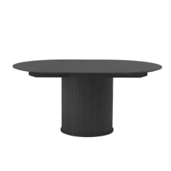 LykkeHome Eettafels|Nita Eettafel rond uitschuifbaar Zwart 120-167 cm