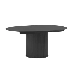 LykkeHome Eettafels|Nita Eettafel rond uitschuifbaar Zwart 120-167 cm