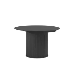 LykkeHome Eettafels|Nita Eettafel rond uitschuifbaar Zwart 120-167 cm