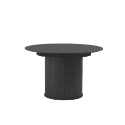 LykkeHome Eettafels|Nita Eettafel rond uitschuifbaar Zwart 120-167 cm
