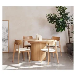 LykkeHome Eettafels|Nita Eettafel rond uitschuifbaar Naturel 120-167 cm