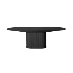 LykkeHome Eettafels|Nita ovale uitschuifbare eettafel zwart 180-230cm