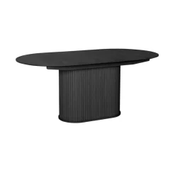 LykkeHome Eettafels|Nita ovale uitschuifbare eettafel zwart 180-230cm