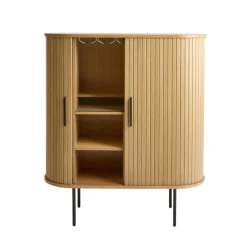 LykkeHome Wijnkasten|Industriele Kasten|Nita Wijnkast Naturel 100cm