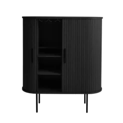 LykkeHome Wijnkasten|Industriele Kasten|Nita Wijnkast Zwart 100cm