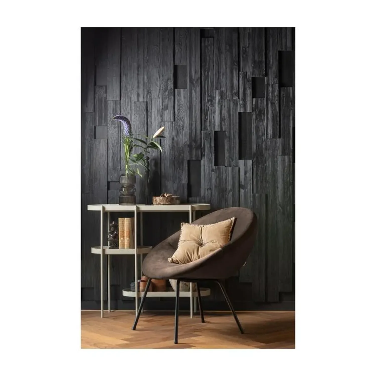 WOOOD Sidetables|Noan Sidetable Hout/Metaal Antiek Beige 90cm