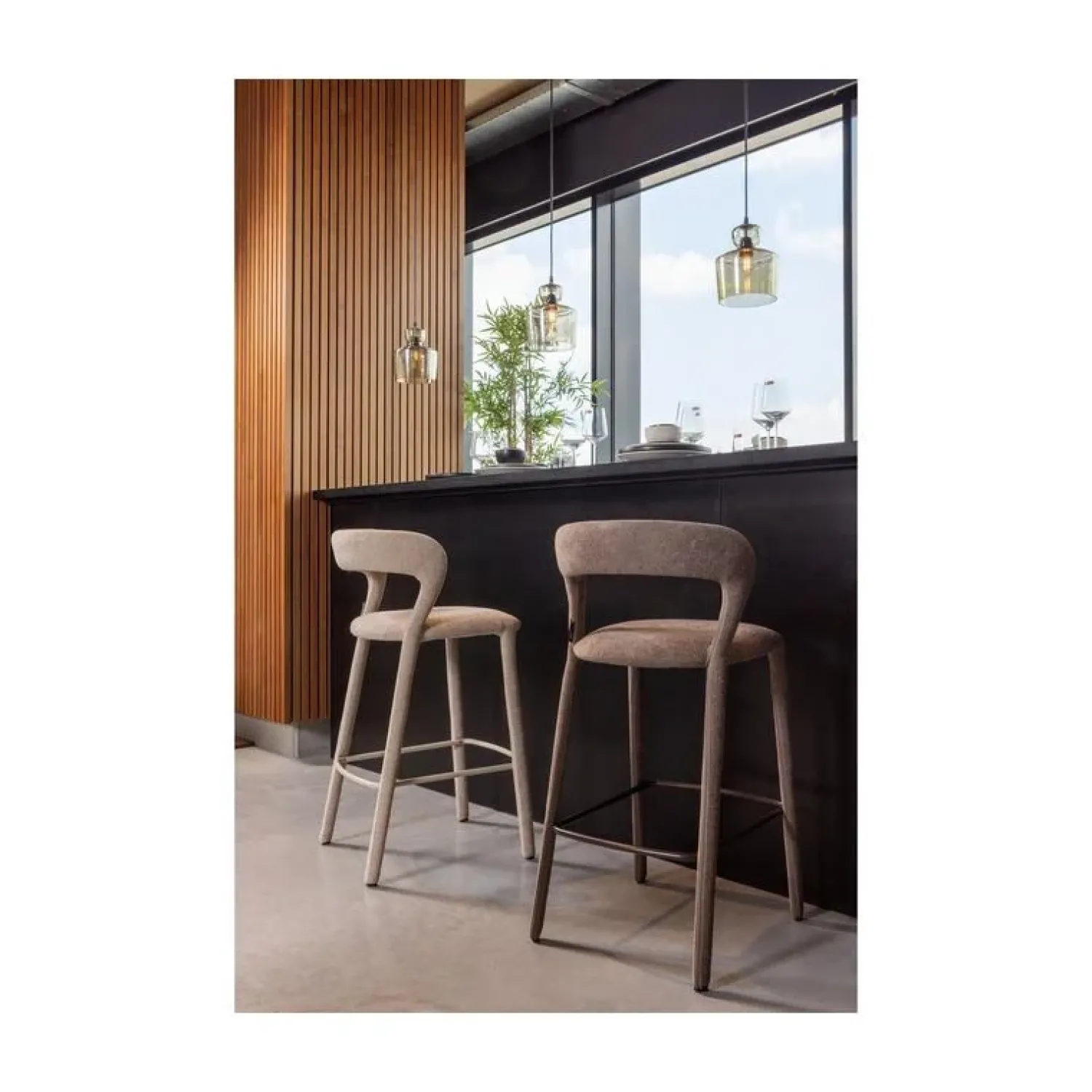 WOOOD Barkrukken|Noble Barstoel Taupe