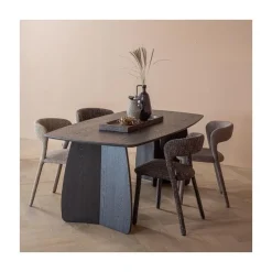 WOOOD Eetkamerstoelen|Noble Eetkamerstoel Donkerbruin Melange