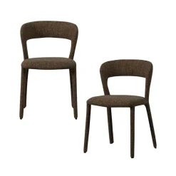 WOOOD Eetkamerstoelen|Noble Eetkamerstoel Donkerbruin Melange