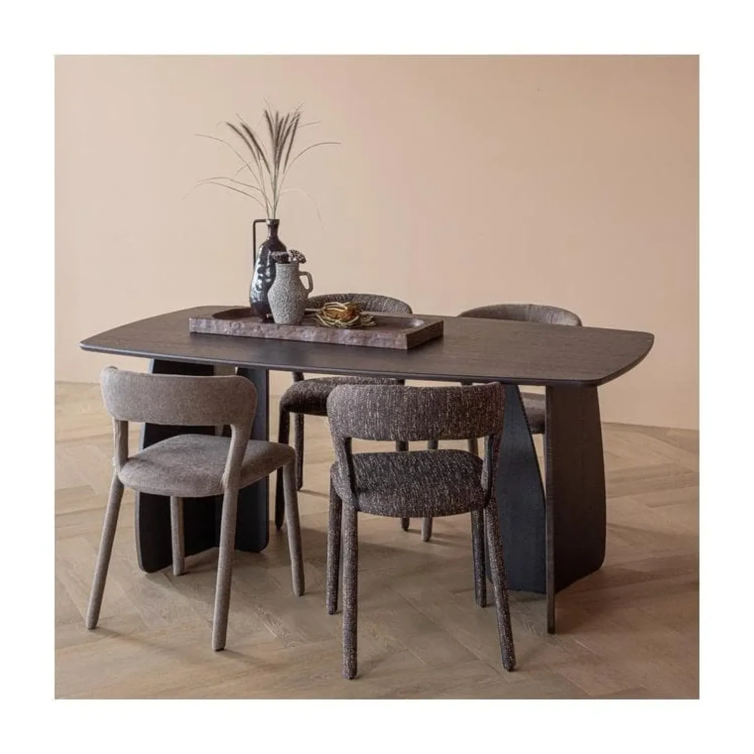 WOOOD Eetkamerstoelen|Noble Eetkamerstoel Donkerbruin Melange