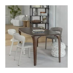 WOOOD Eetkamerstoelen|Noble Eetkamerstoel Leerlook Beige