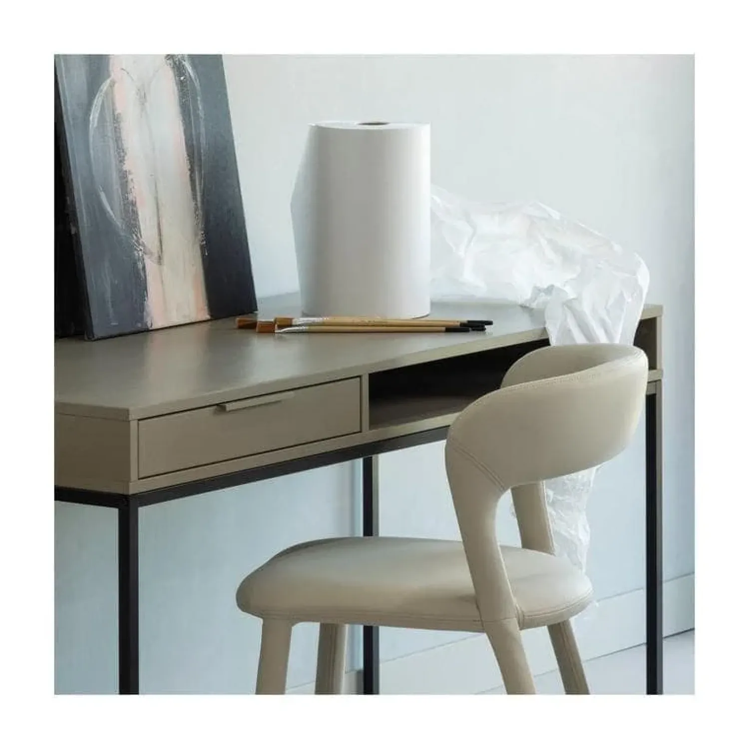 WOOOD Eetkamerstoelen|Noble Eetkamerstoel Leerlook Beige