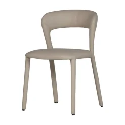 WOOOD Eetkamerstoelen|Noble Eetkamerstoel Leerlook Beige