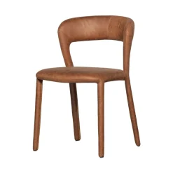 WOOOD Eetkamerstoelen|Noble Eetkamerstoel Leerlook Cognac