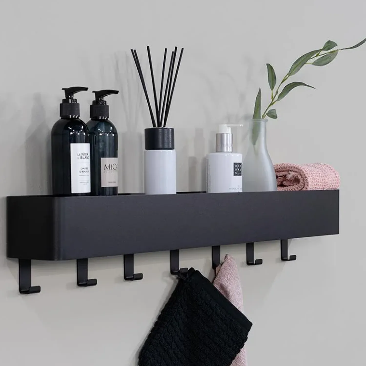 Redin Design Kapstokken|Nolan 7 Wandkapstok Zwart 72cm