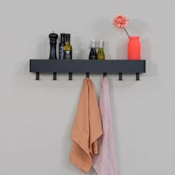 Redin Design Kapstokken|Nolan 7 Wandkapstok Zwart 72cm