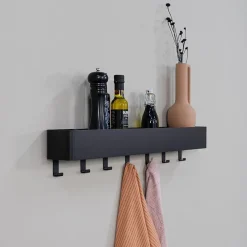 Redin Design Kapstokken|Nolan 7 Wandkapstok Zwart 72cm
