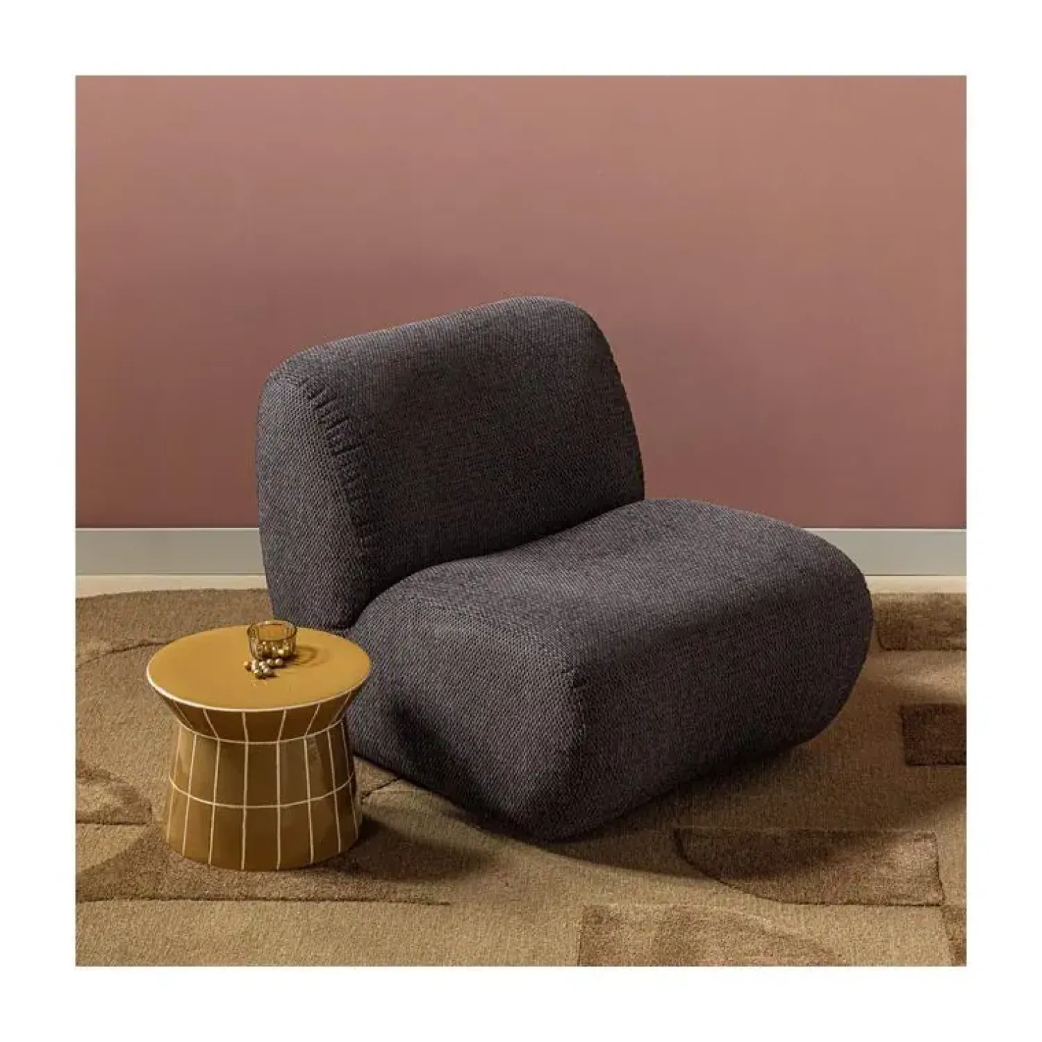 WOOOD Fauteuils|Nomu Fauteuil chenille Antraciet