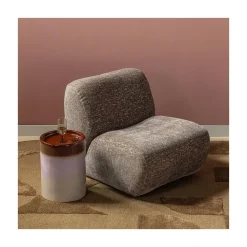 WOOOD Fauteuils|Nomu Fauteuil velvet Lichtbruin