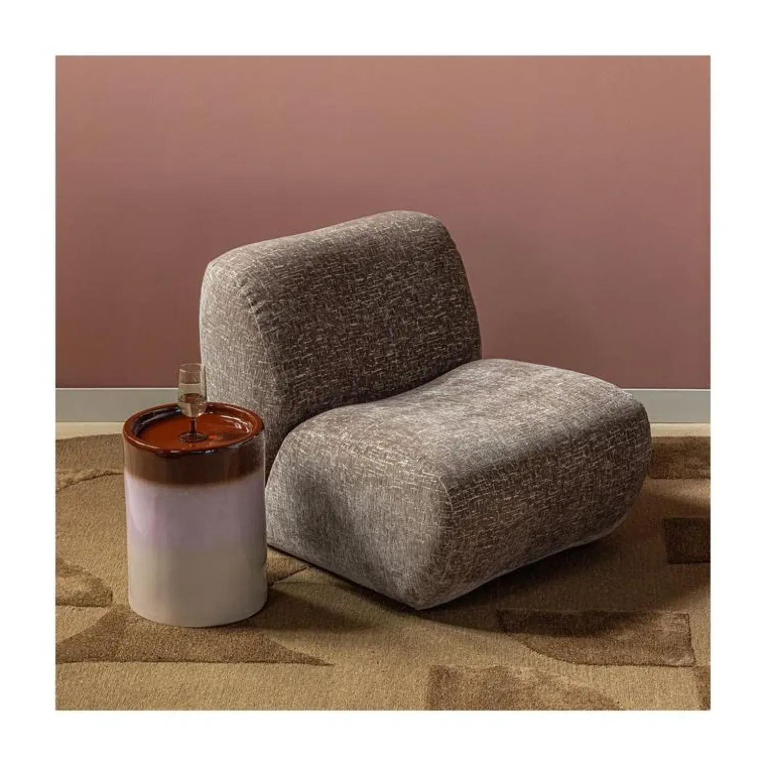 WOOOD Fauteuils|Nomu Fauteuil velvet Lichtbruin
