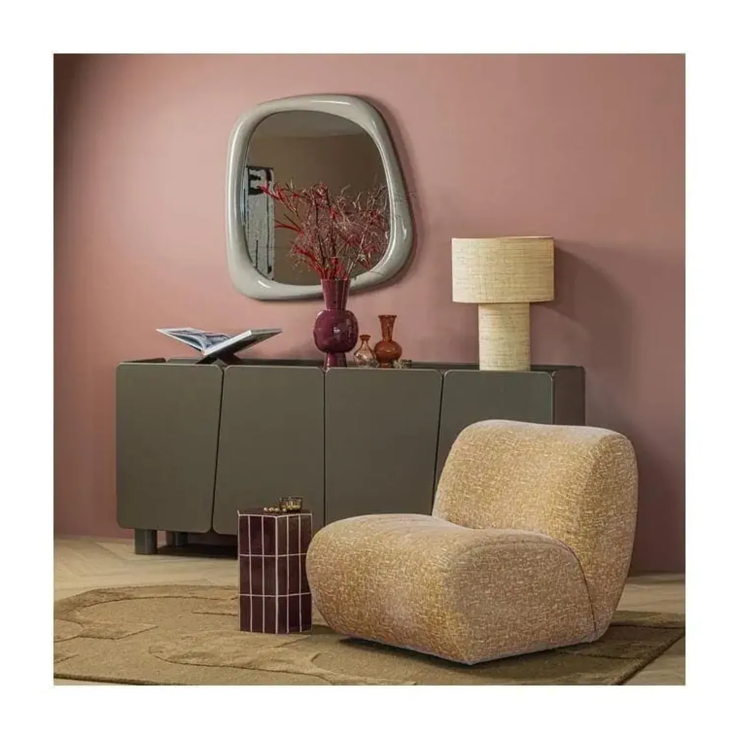 WOOOD Fauteuils|Nomu Fauteuil velvet Lichtgeel