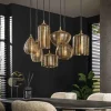 Kalfort Hanglampen|Glazen Hanglamp|Nona 7-lichts Hanglamp Amber glas