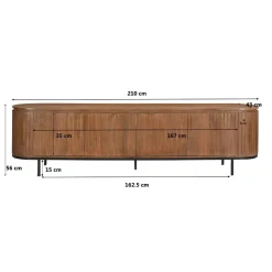 Livingfurn Industriele Kasten|Tv Meubels|Noor tv-meubel 210cm naturel