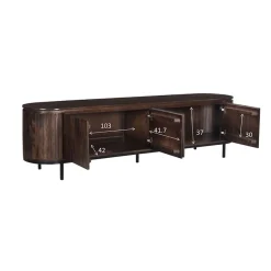 Livingfurn Industriele Kasten|Tv Meubels|Noor tv-meubel 210cm walnoot