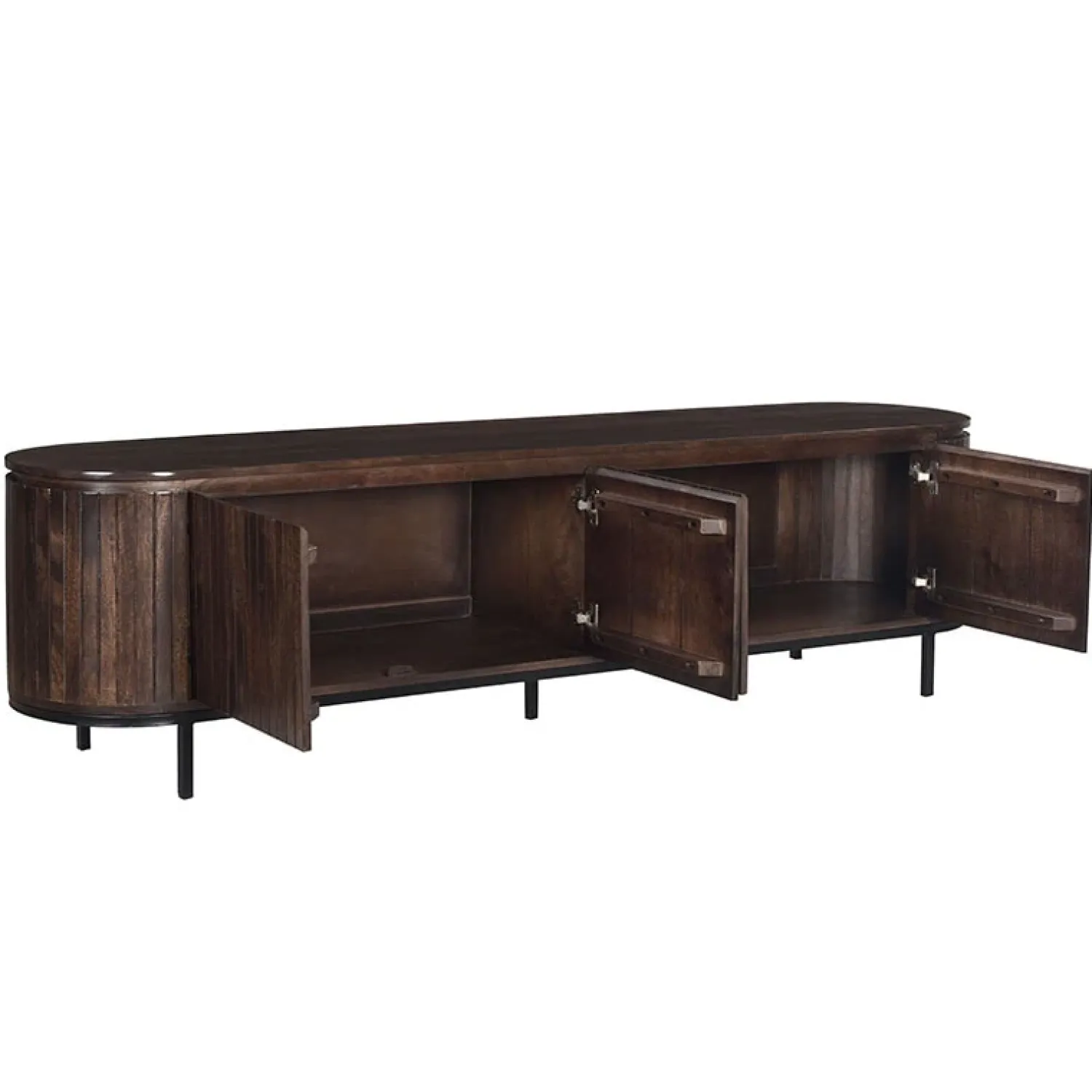 Livingfurn Industriele Kasten|Tv Meubels|Noor tv-meubel 210cm walnoot