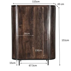Livingfurn Wandkasten|Industriele Kasten|Noor wandkast 115 cm walnoot