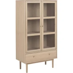 Nordhavn Vitrinekasten|Industriele Kasten|Nordvik Vitrinekast Naturel 80cm