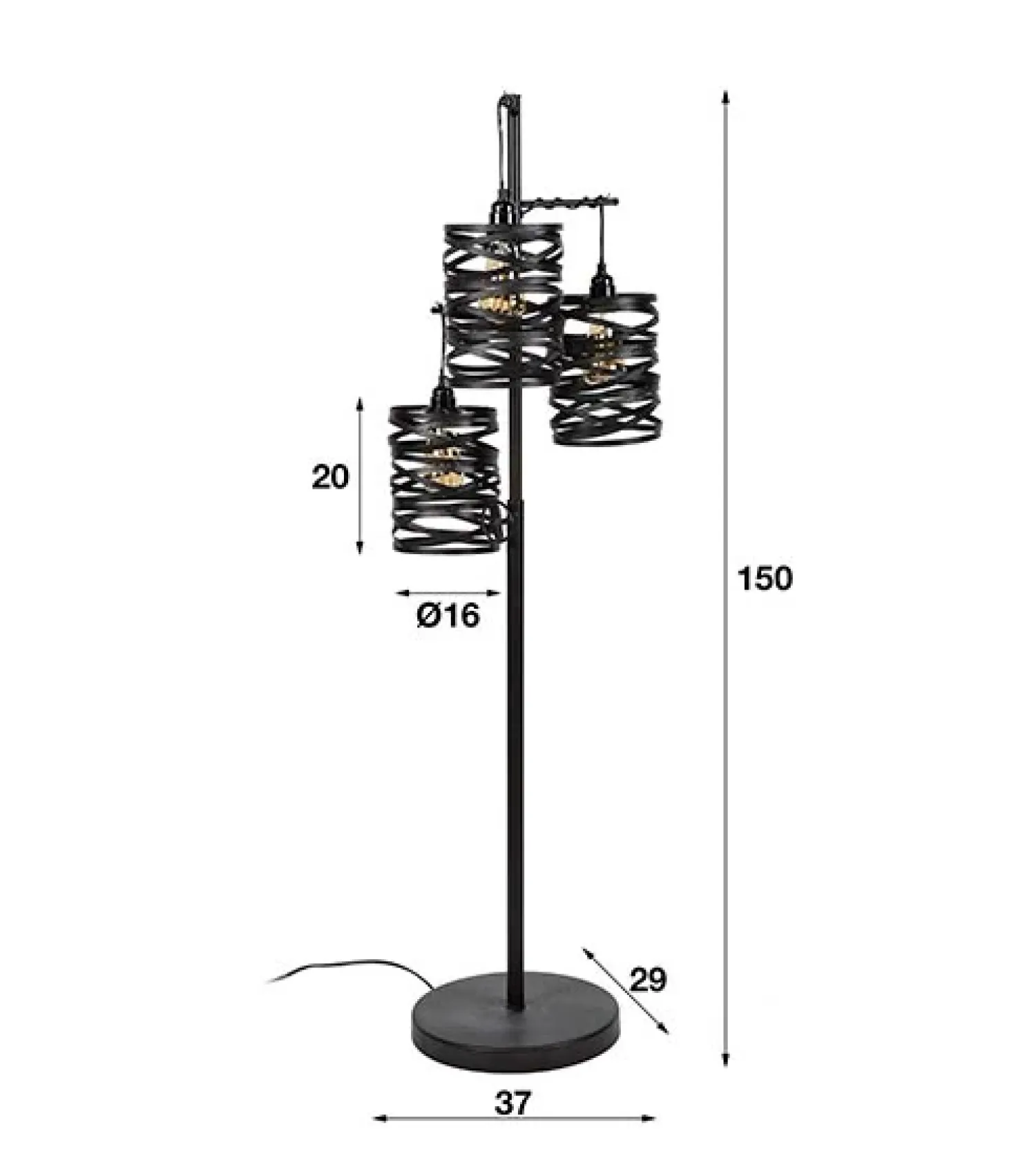 Kalfort Vloerlampen|Norvel vloerlamp 3-lichts