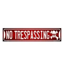 Metal Signs Metalen Borden|No trespassing straatbord 10 x 45cm