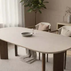 Vane Living Eettafels|Nova Eettafel Deens ovaal Walnoot/Zand 200 cm
